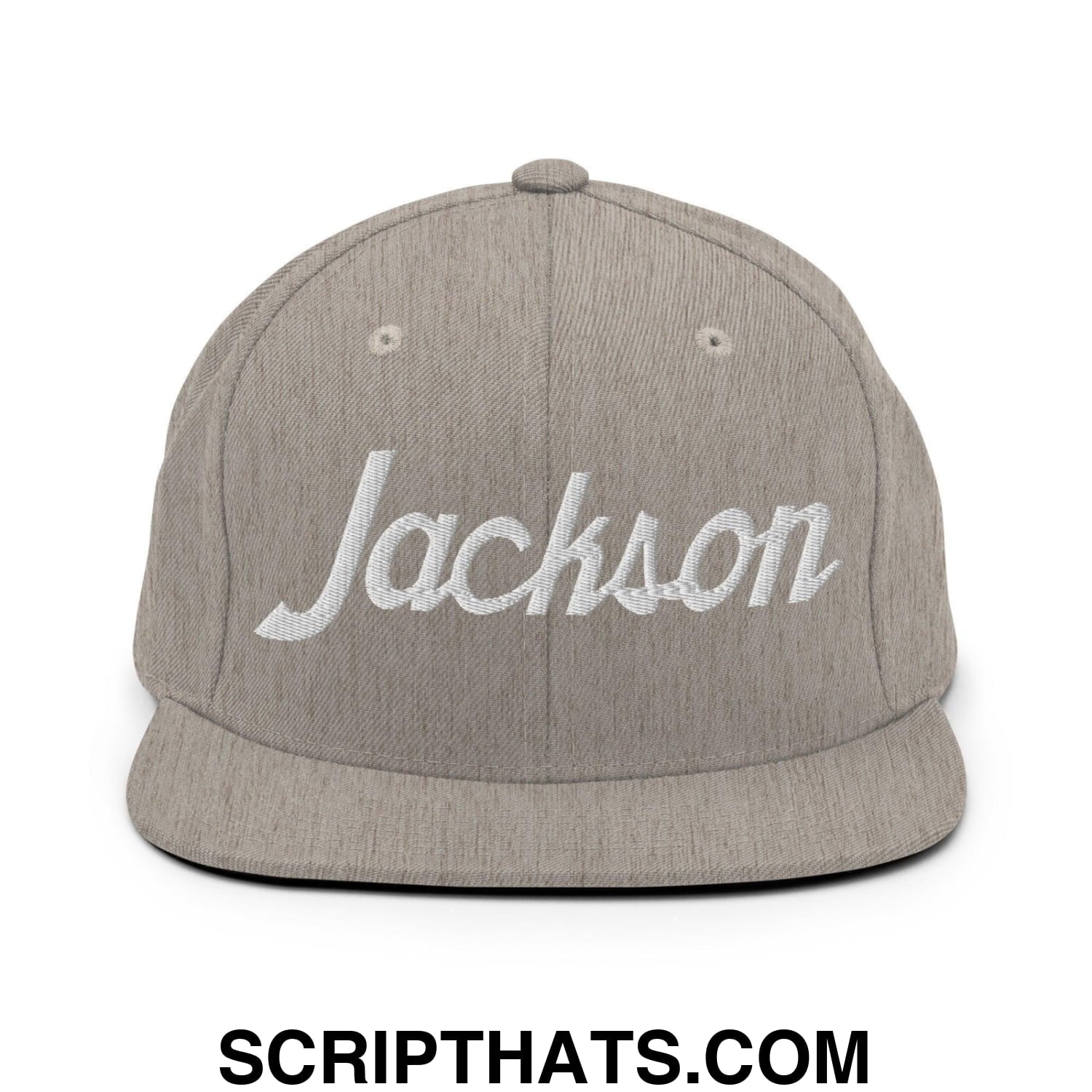 Jackson Script Snapback Hat Heather Grey
