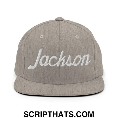 Jackson Script Snapback Hat Heather Grey