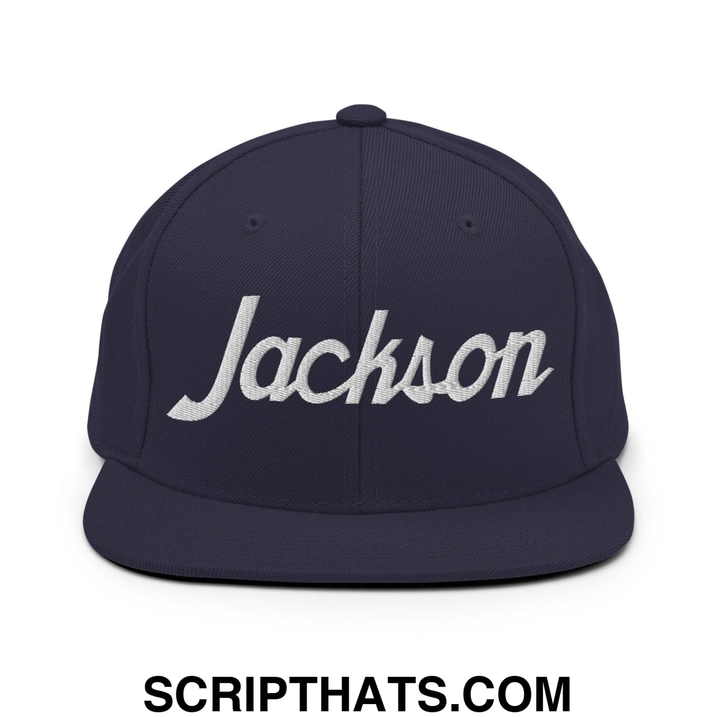 Jackson Script Snapback Hat Navy