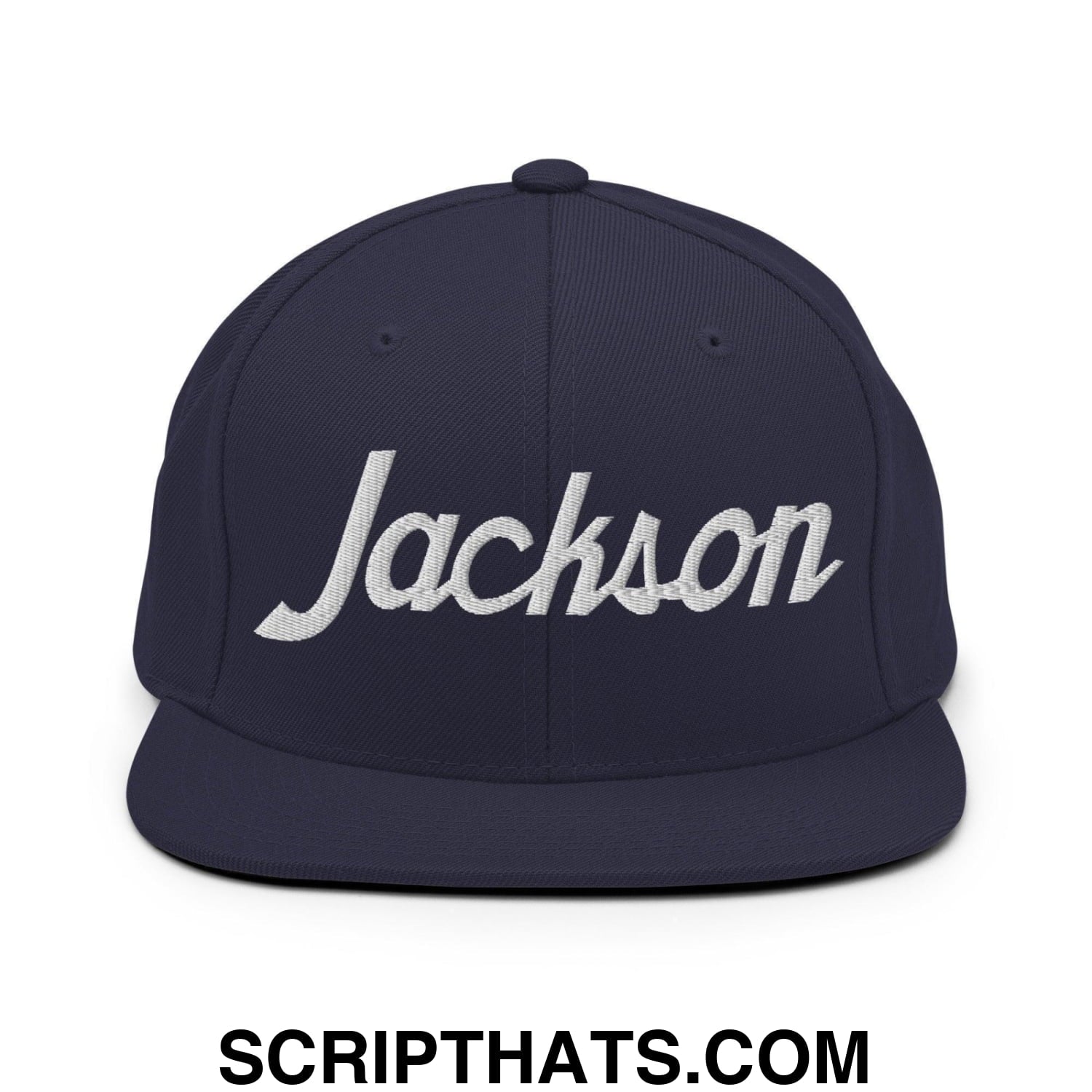 Jackson Script Snapback Hat Navy