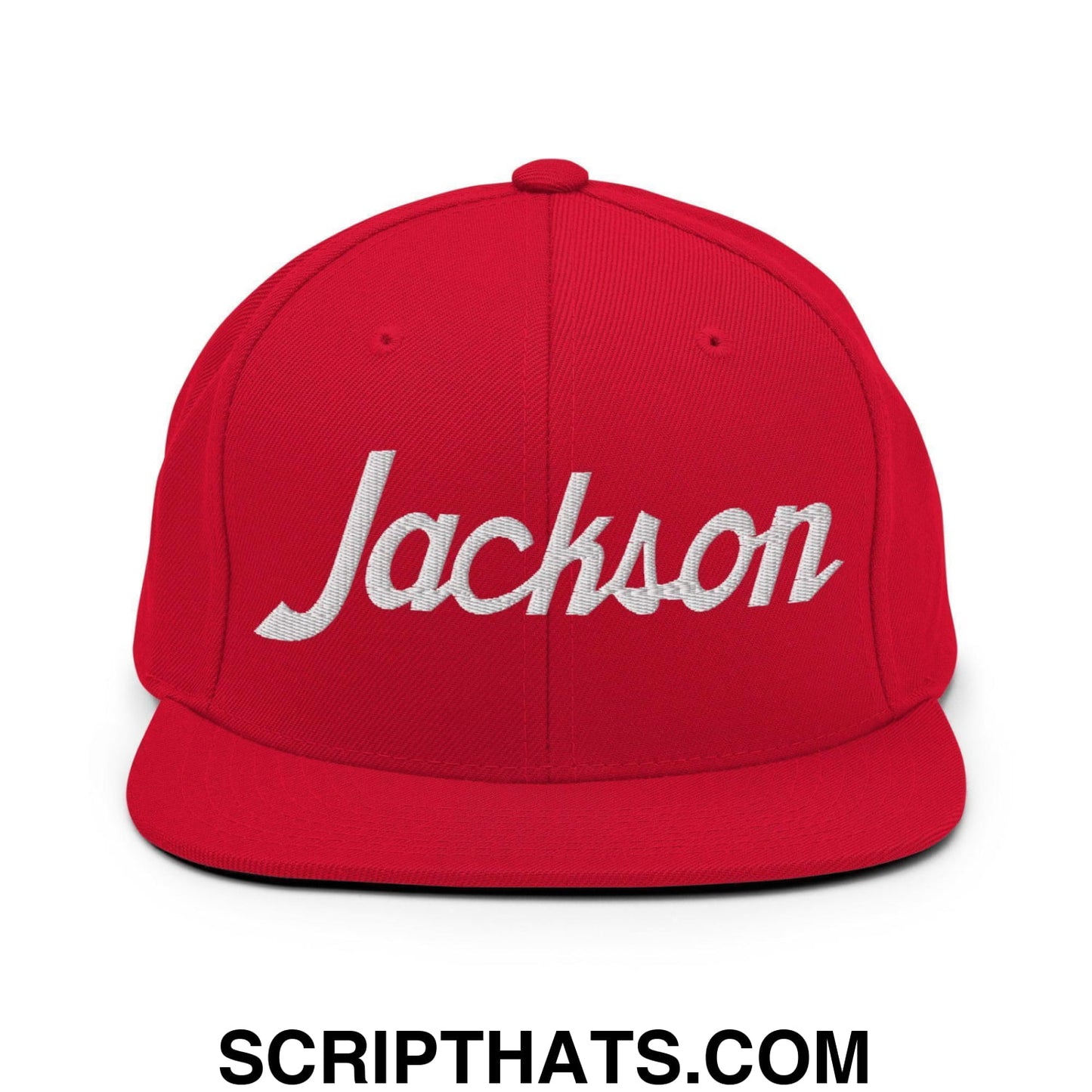 Jackson Script Snapback Hat Red