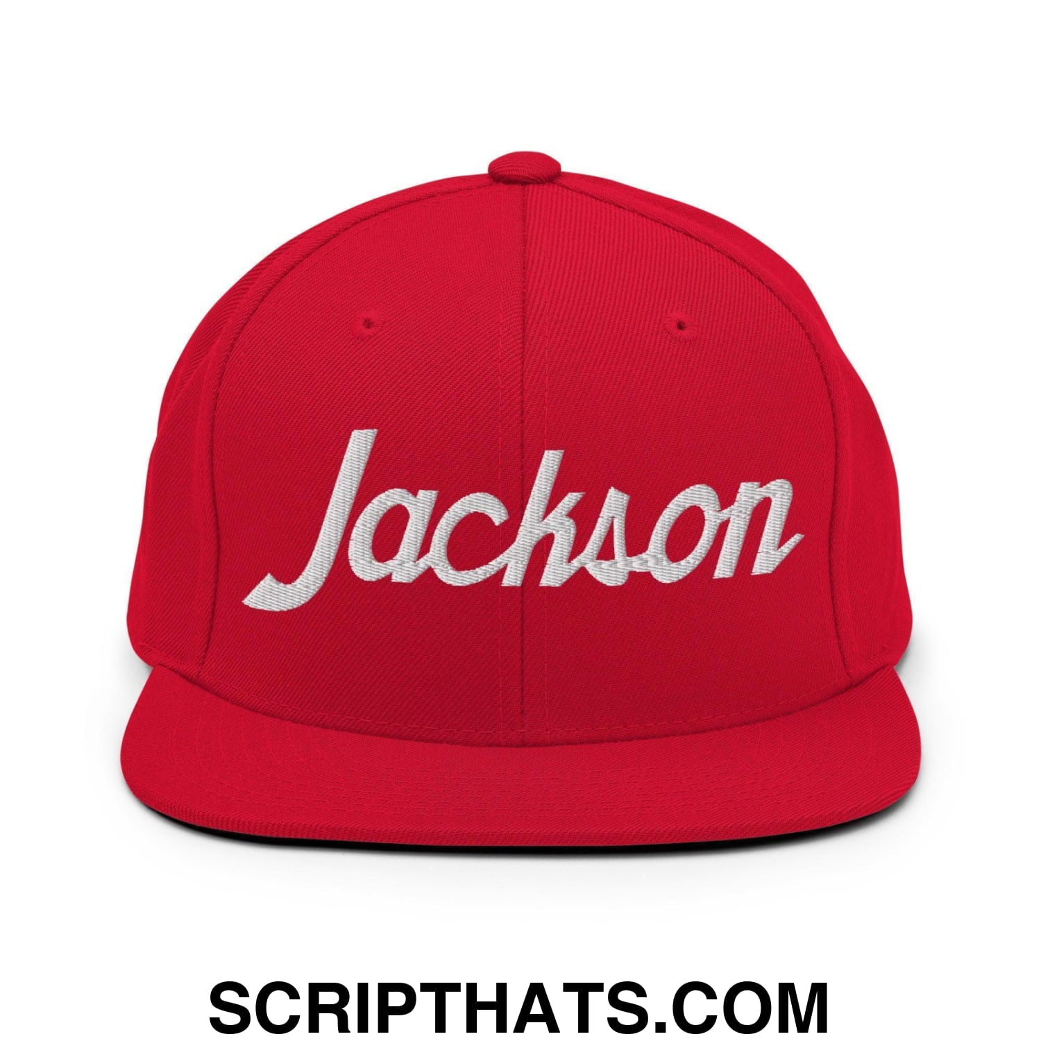 Jackson Script Snapback Hat Red