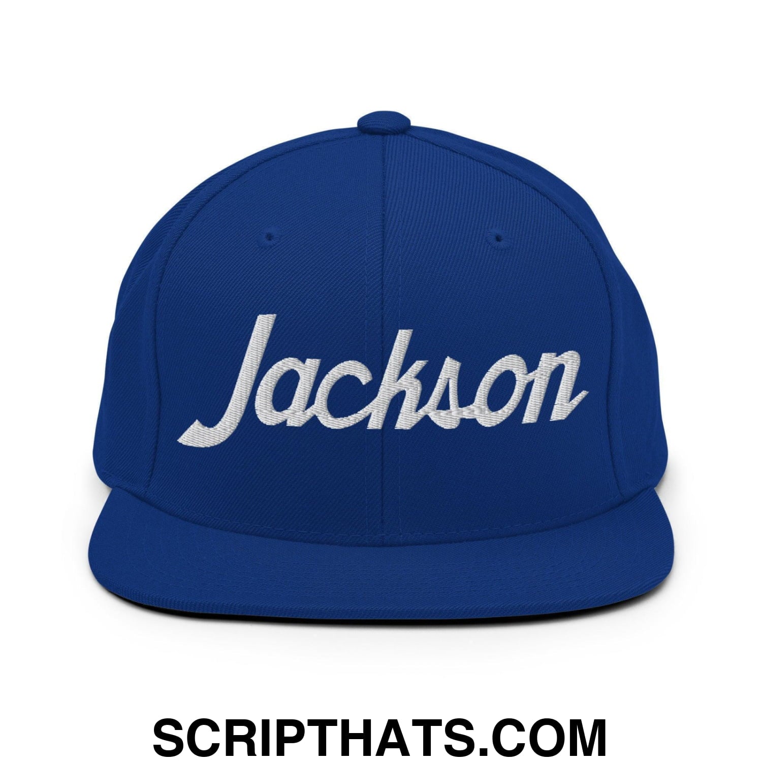 Jackson Script Snapback Hat Royal Blue