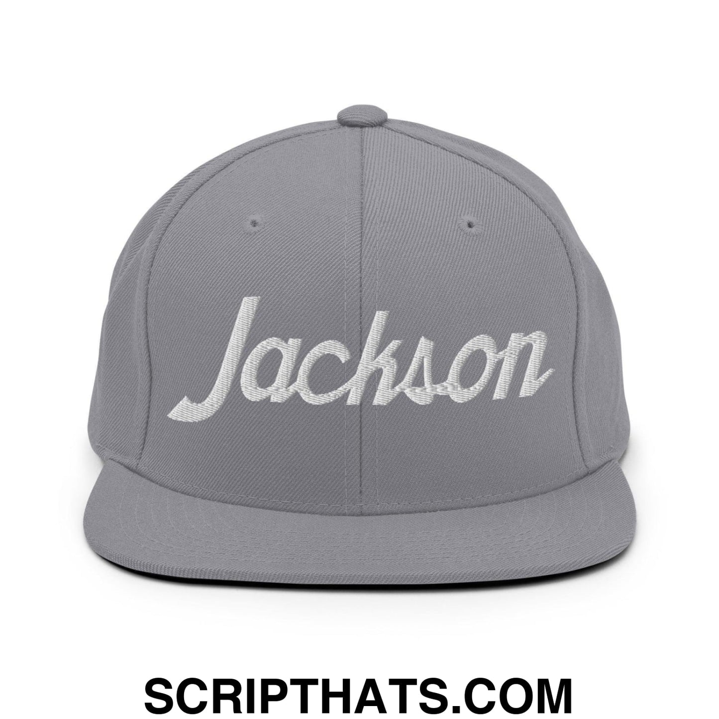 Jackson Script Snapback Hat Silver