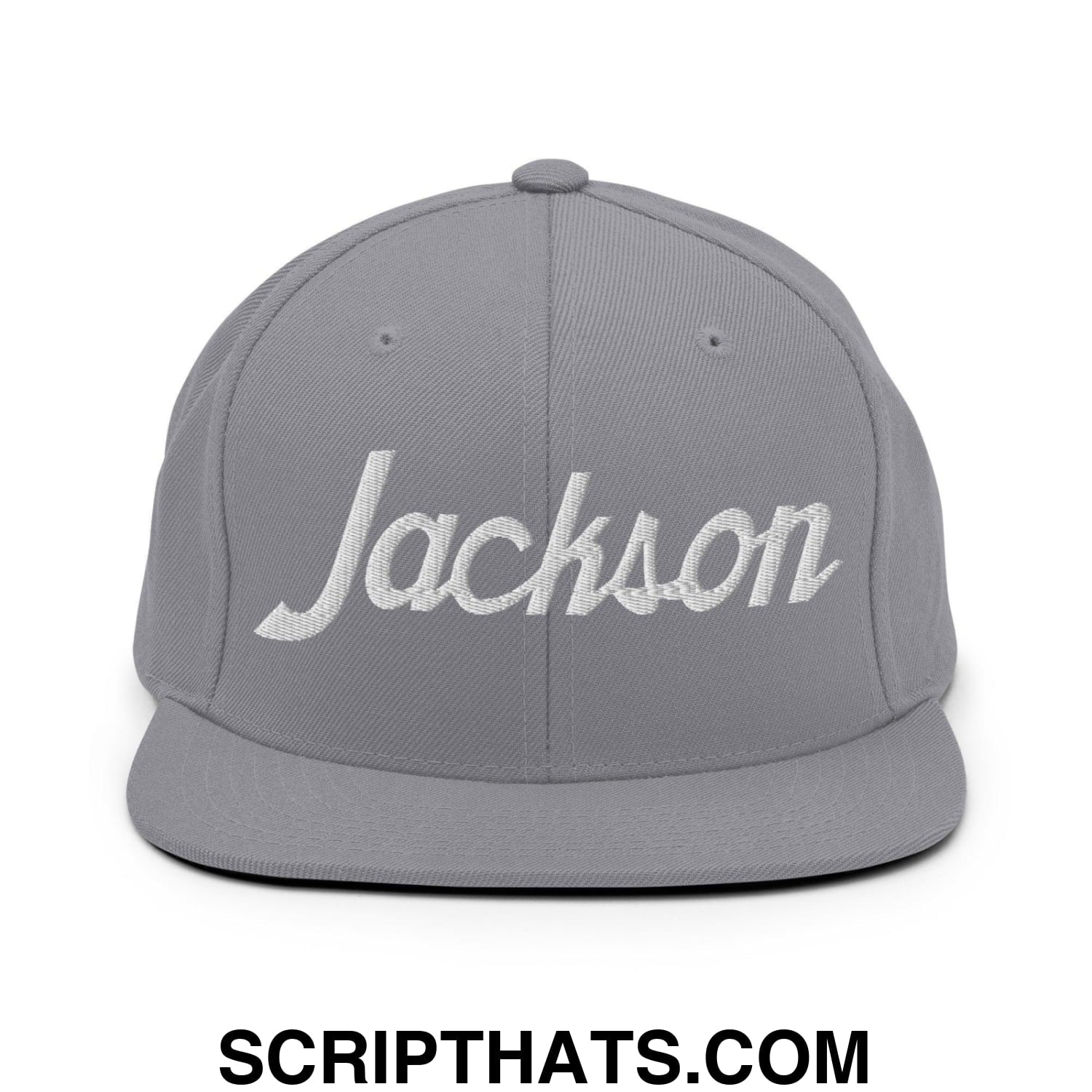 Jackson Script Snapback Hat Silver