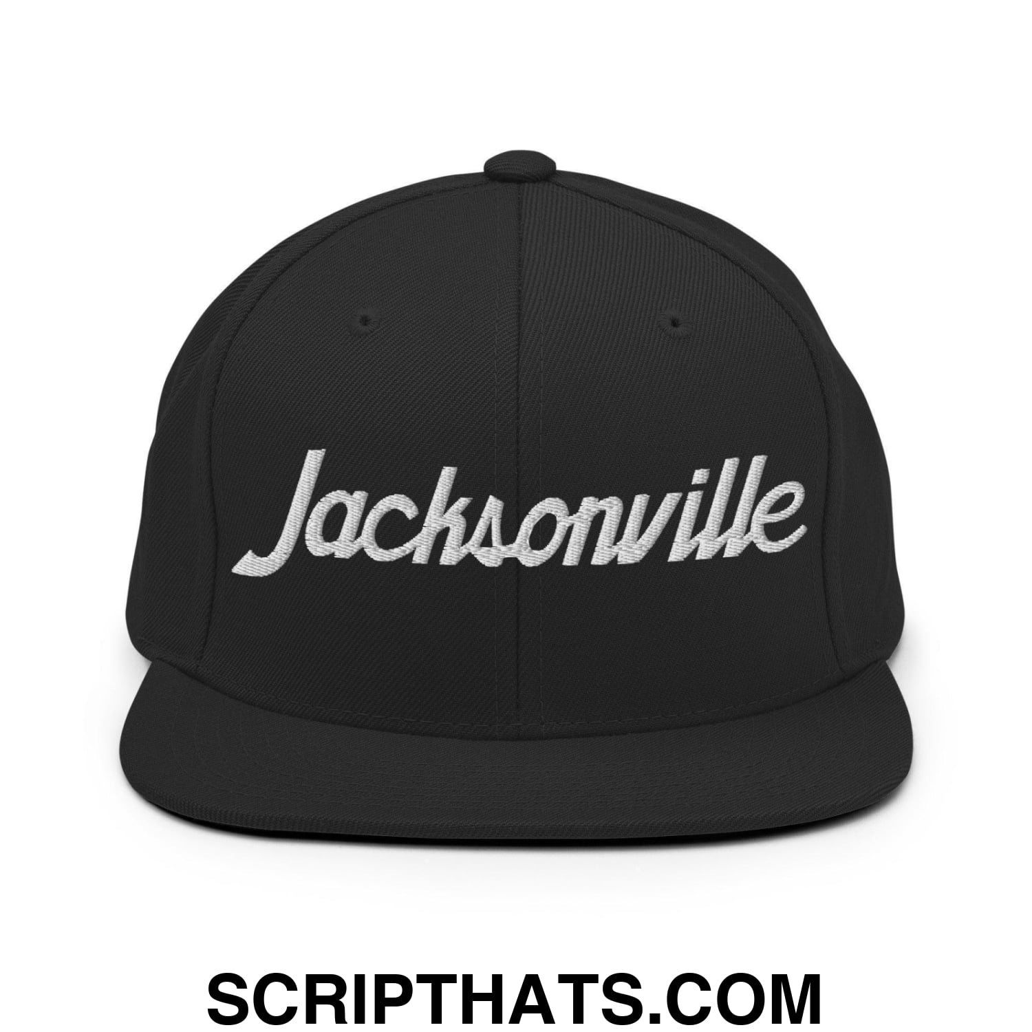 Jacksonville Script Snapback Hat Black