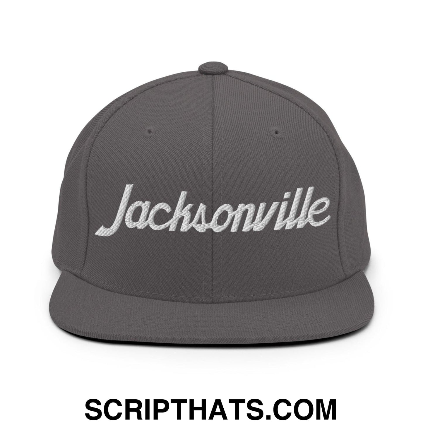Jacksonville Script Snapback Hat Dark Grey
