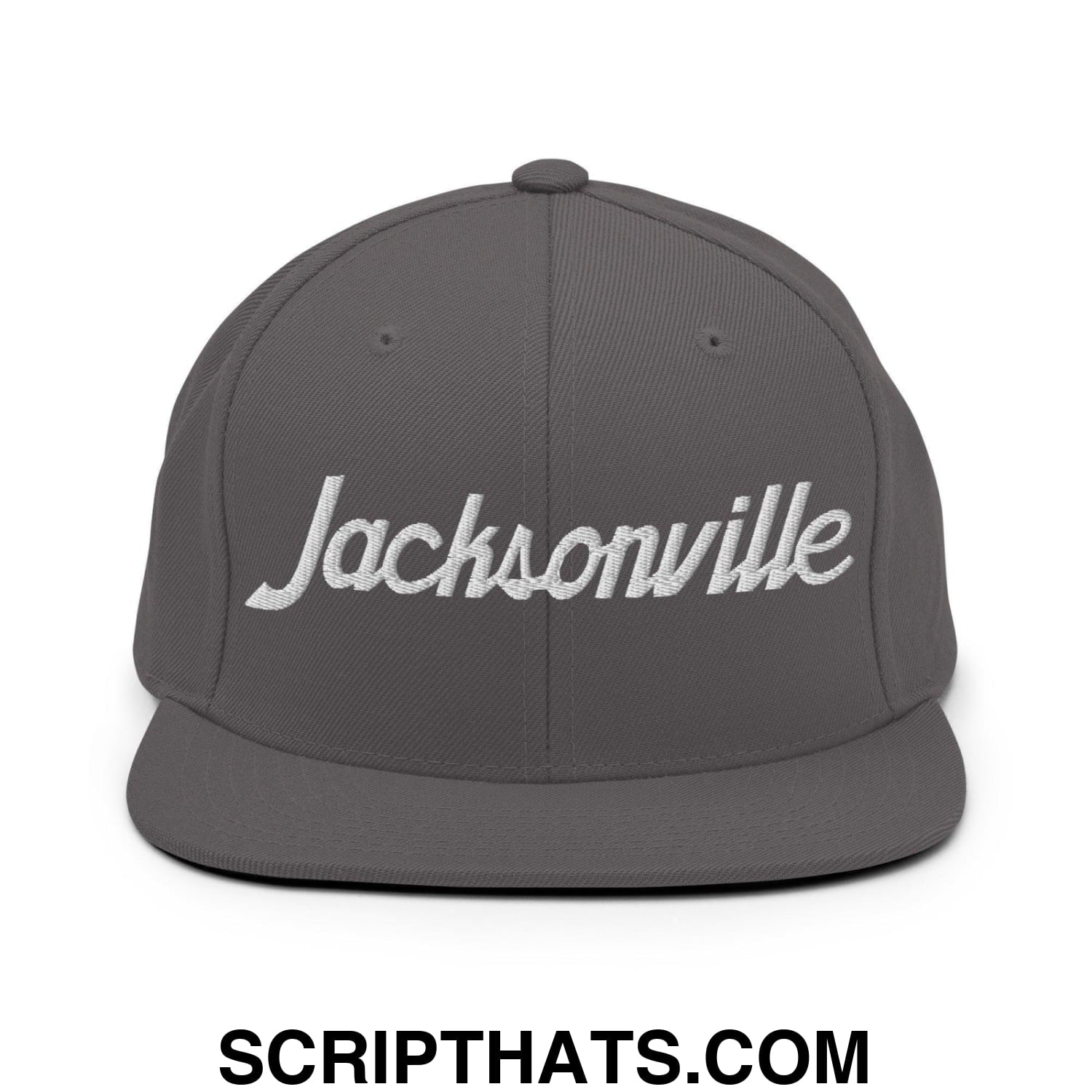 Jacksonville Script Snapback Hat Dark Grey