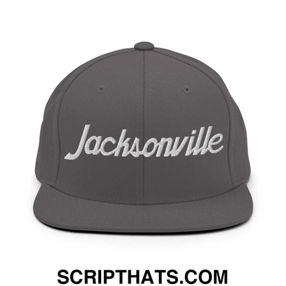 Jacksonville Script Snapback Hat Dark Grey
