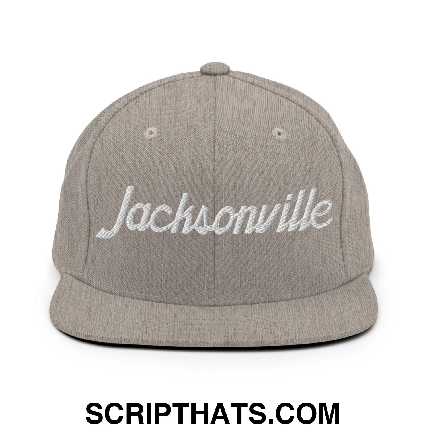 Jacksonville Script Snapback Hat Heather Grey