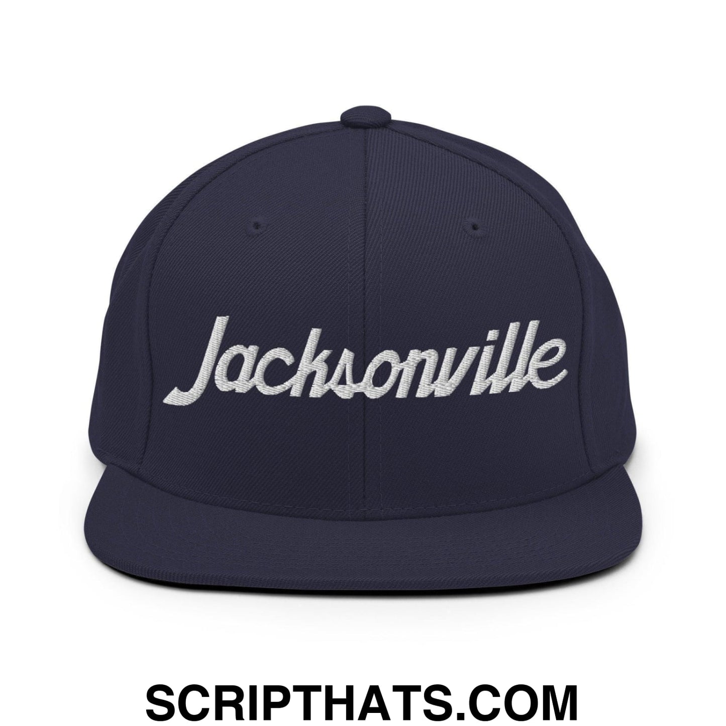 Jacksonville Script Snapback Hat Navy