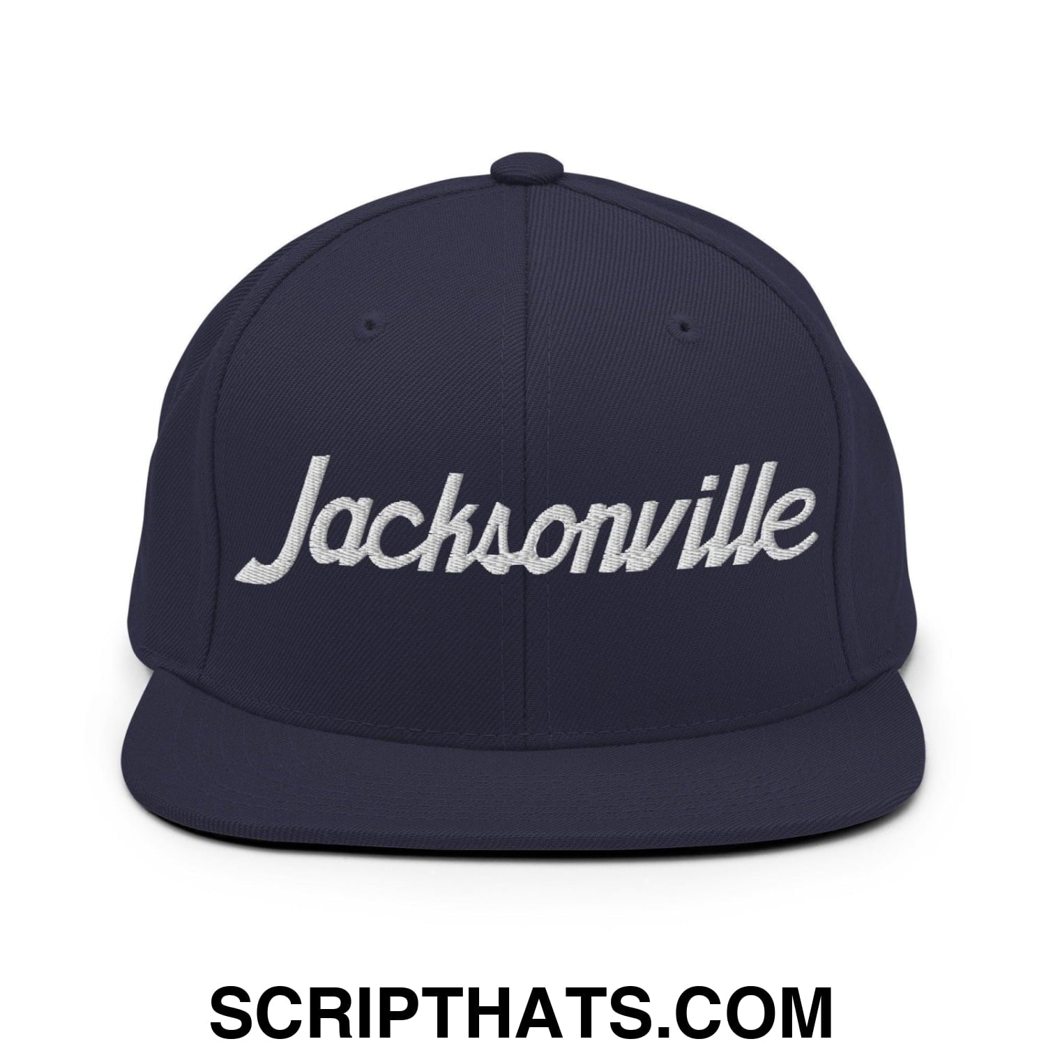 Jacksonville Script Snapback Hat Navy