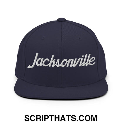 Jacksonville Script Snapback Hat Navy