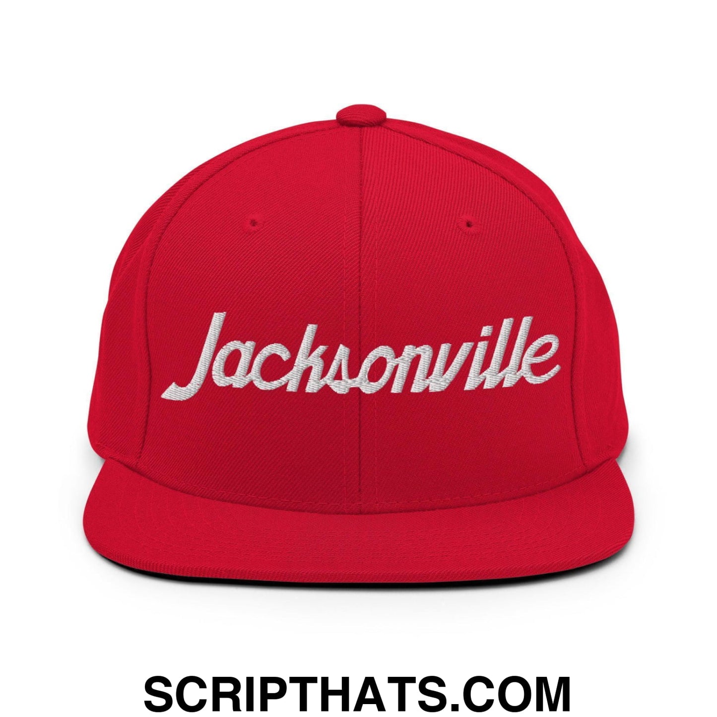 Jacksonville Script Snapback Hat Red