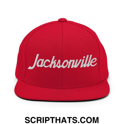 Jacksonville Script Snapback Hat Red