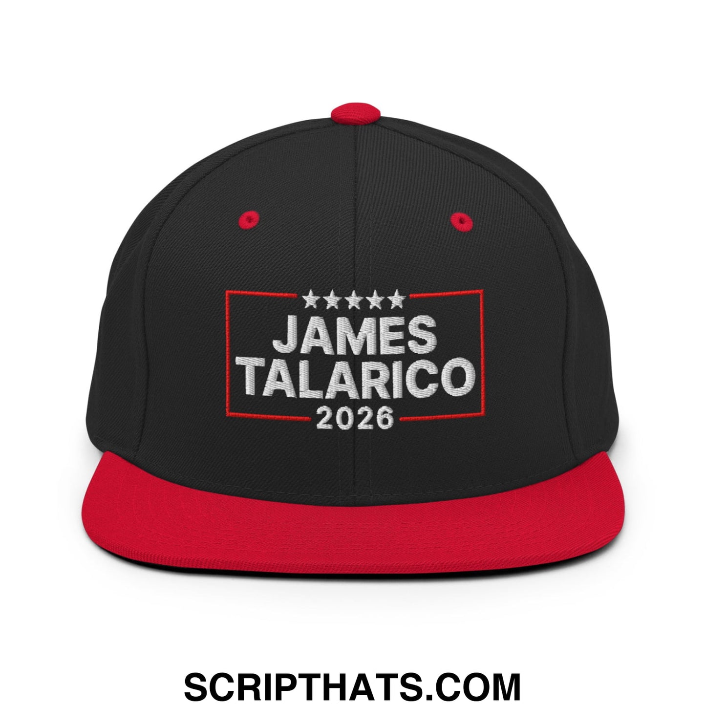 James Talarico 2026 Texas U.S. Senate Embroidered Flat Bill Brim Snapback Hat Black Red