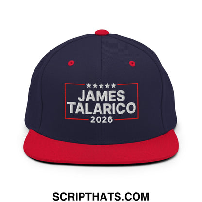 James Talarico 2026 Texas U.S. Senate Embroidered Flat Bill Brim Snapback Hat Navy Red