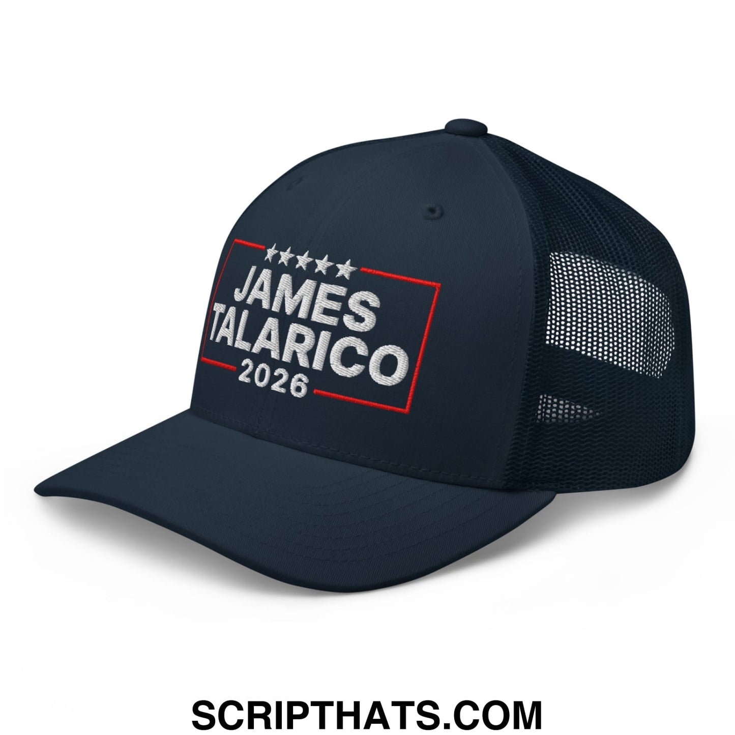 James Talarico 2026 Texas U.S. Senate Embroidered Mesh Trucker Hat Navy
