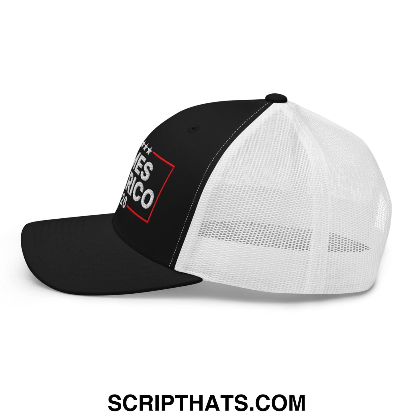 James Talarico 2026 Texas U.S. Senate Embroidered Mesh Trucker Hat Black White