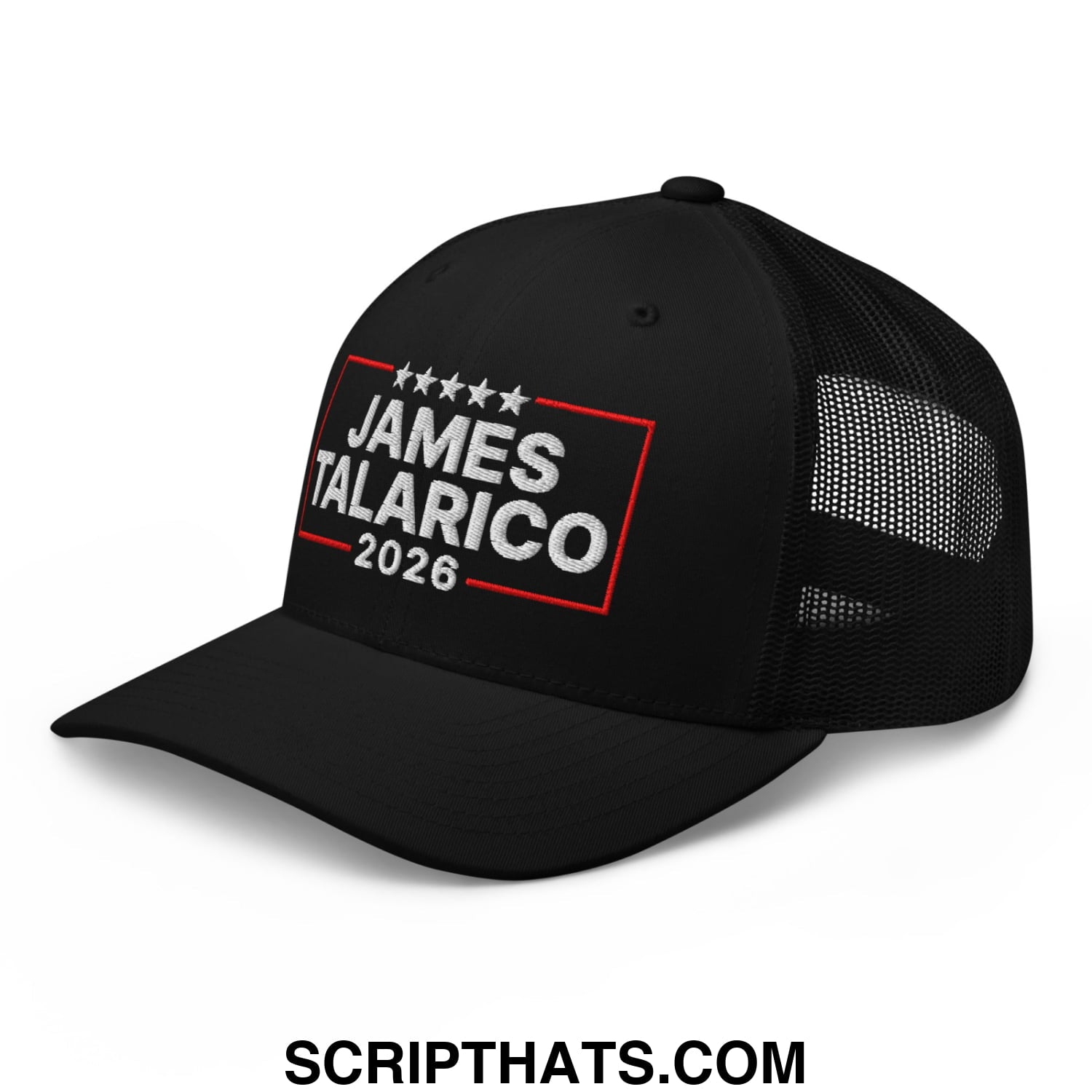 James Talarico 2026 Texas U.S. Senate Embroidered Mesh Trucker Hat Black