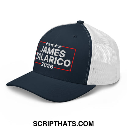 James Talarico 2026 Texas U.S. Senate Embroidered Mesh Trucker Hat Navy White