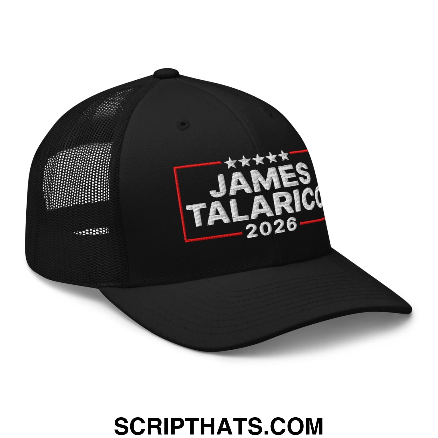 James Talarico 2026 Texas U.S. Senate Embroidered Mesh Trucker Hat Black