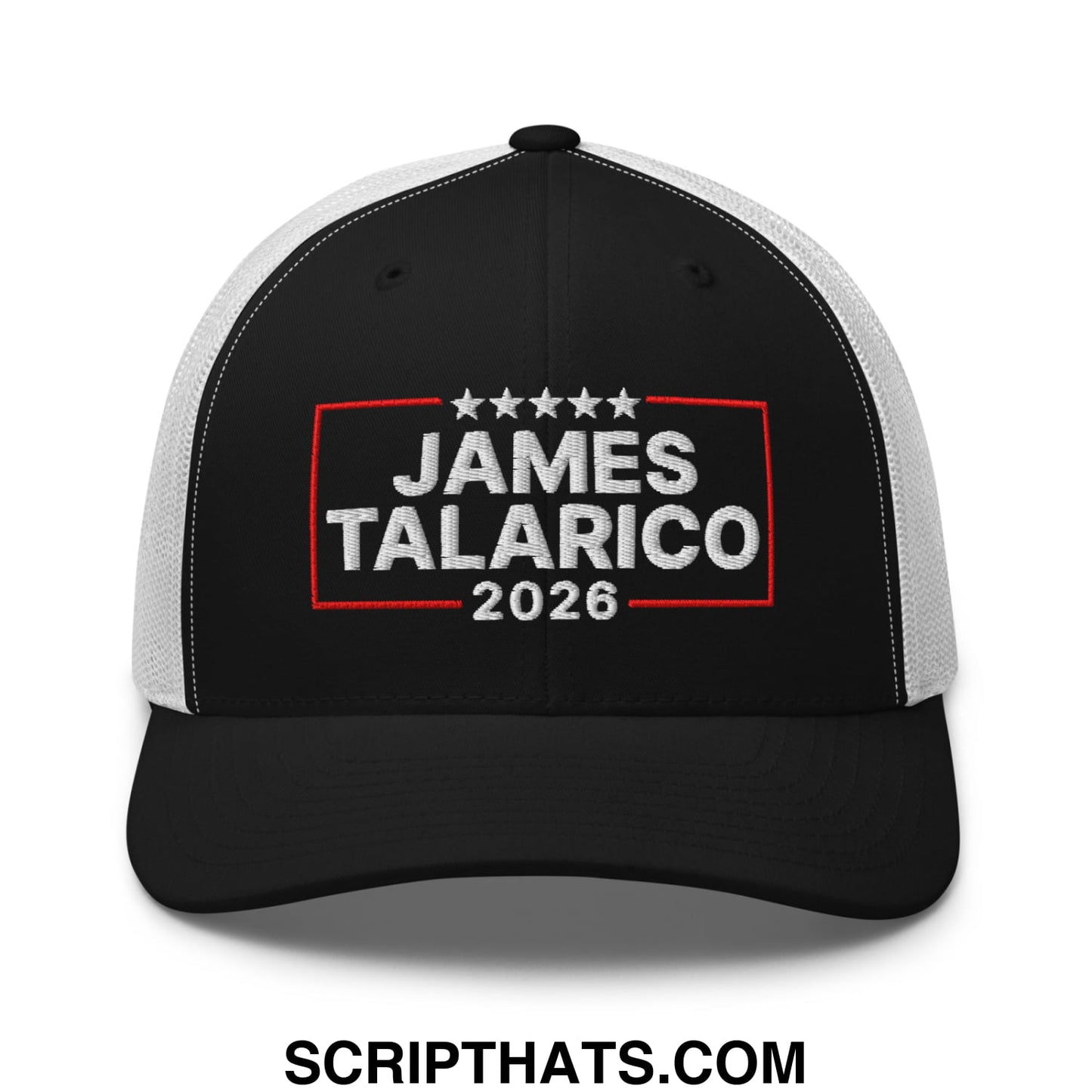 James Talarico 2026 Texas U.S. Senate Embroidered Mesh Trucker Hat Black White