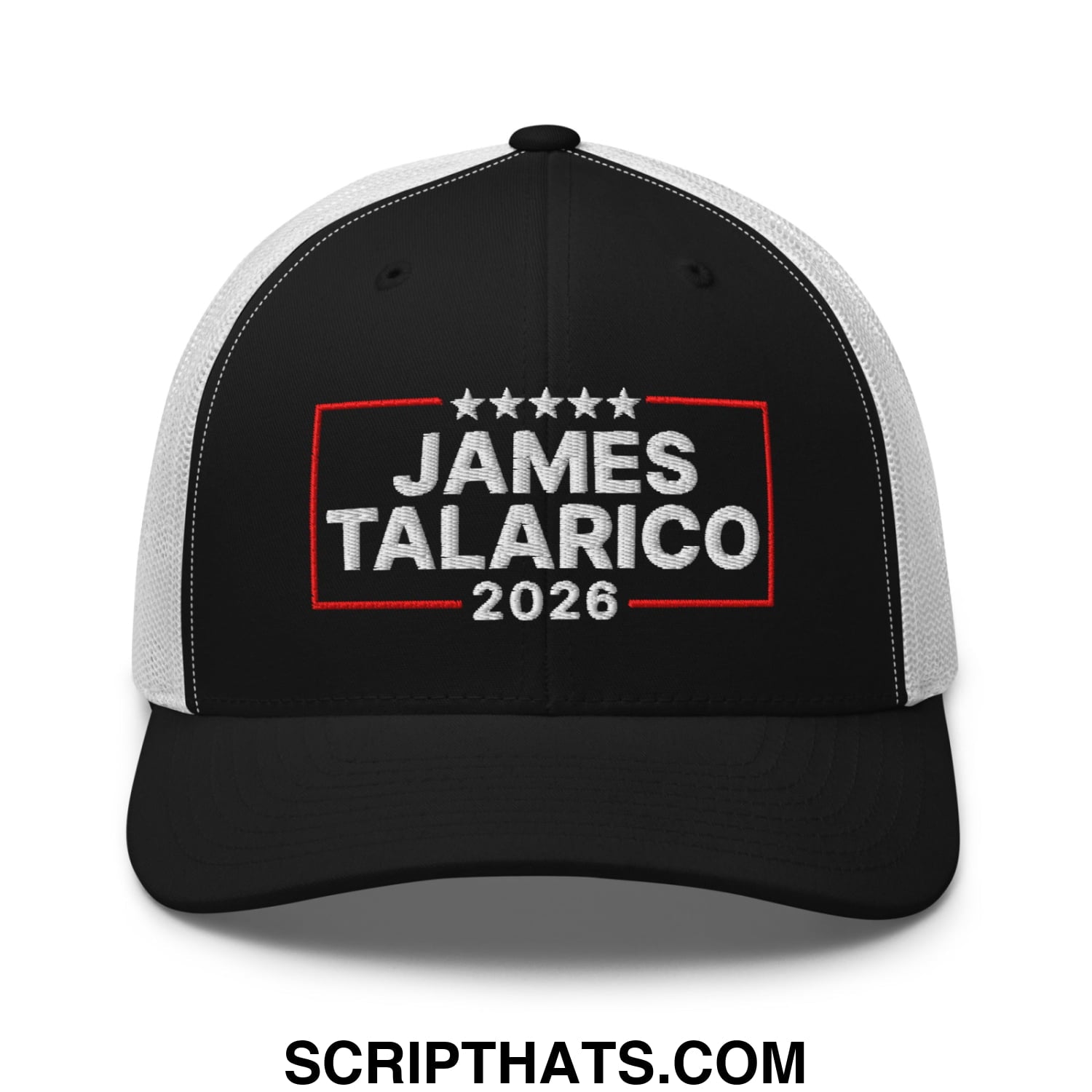 James Talarico 2026 Texas U.S. Senate Embroidered Mesh Trucker Hat Black White