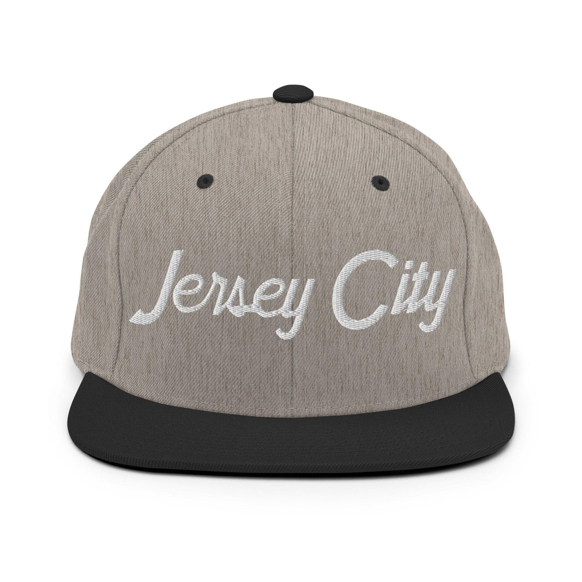 Jersey City Script Snapback Hat Heather/Black