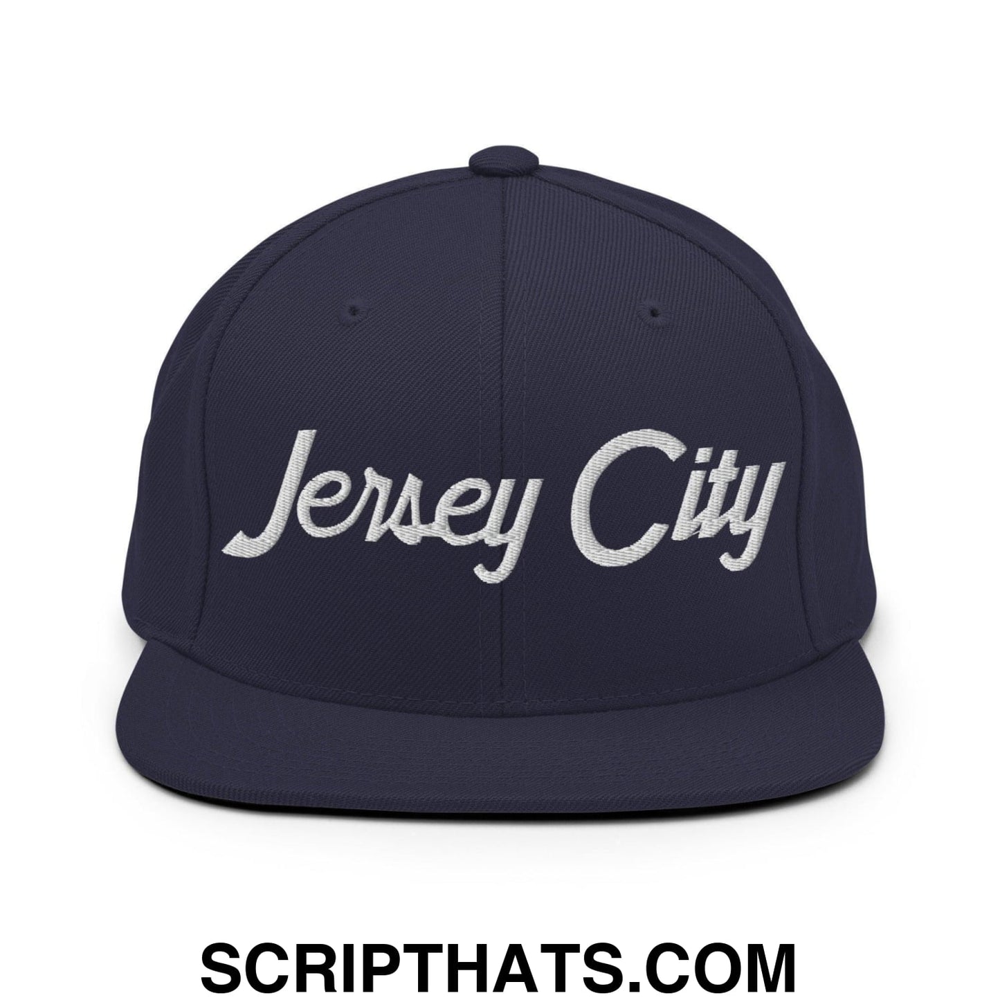 Jersey City Script Snapback Hat Navy