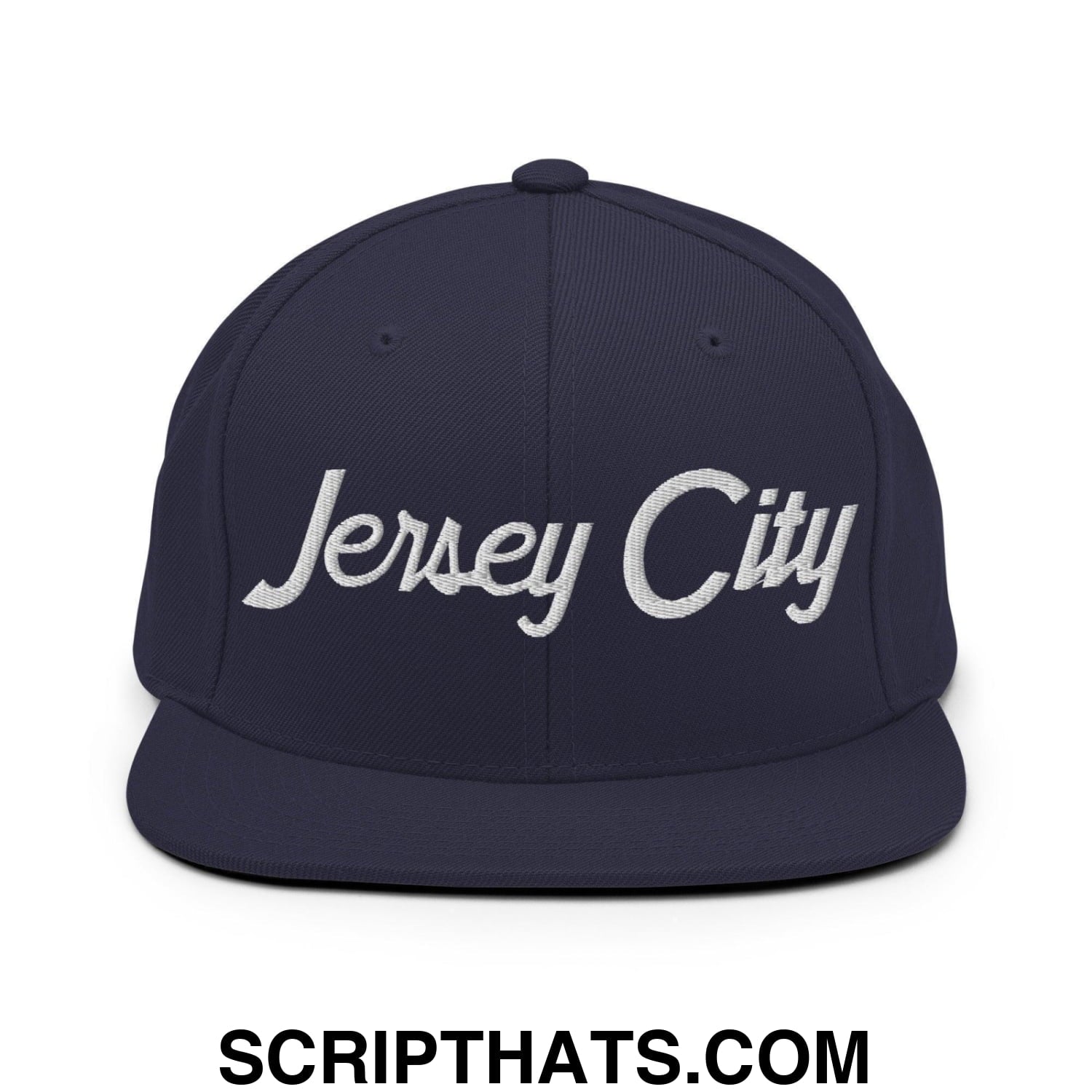 Jersey City Script Snapback Hat Navy