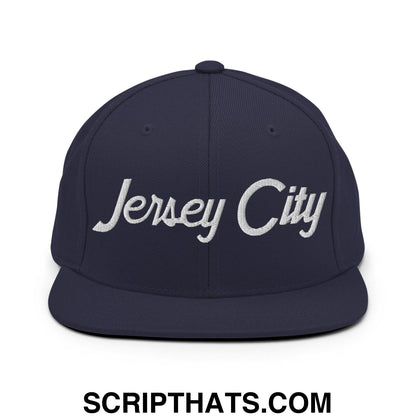 Jersey City Script Snapback Hat Navy