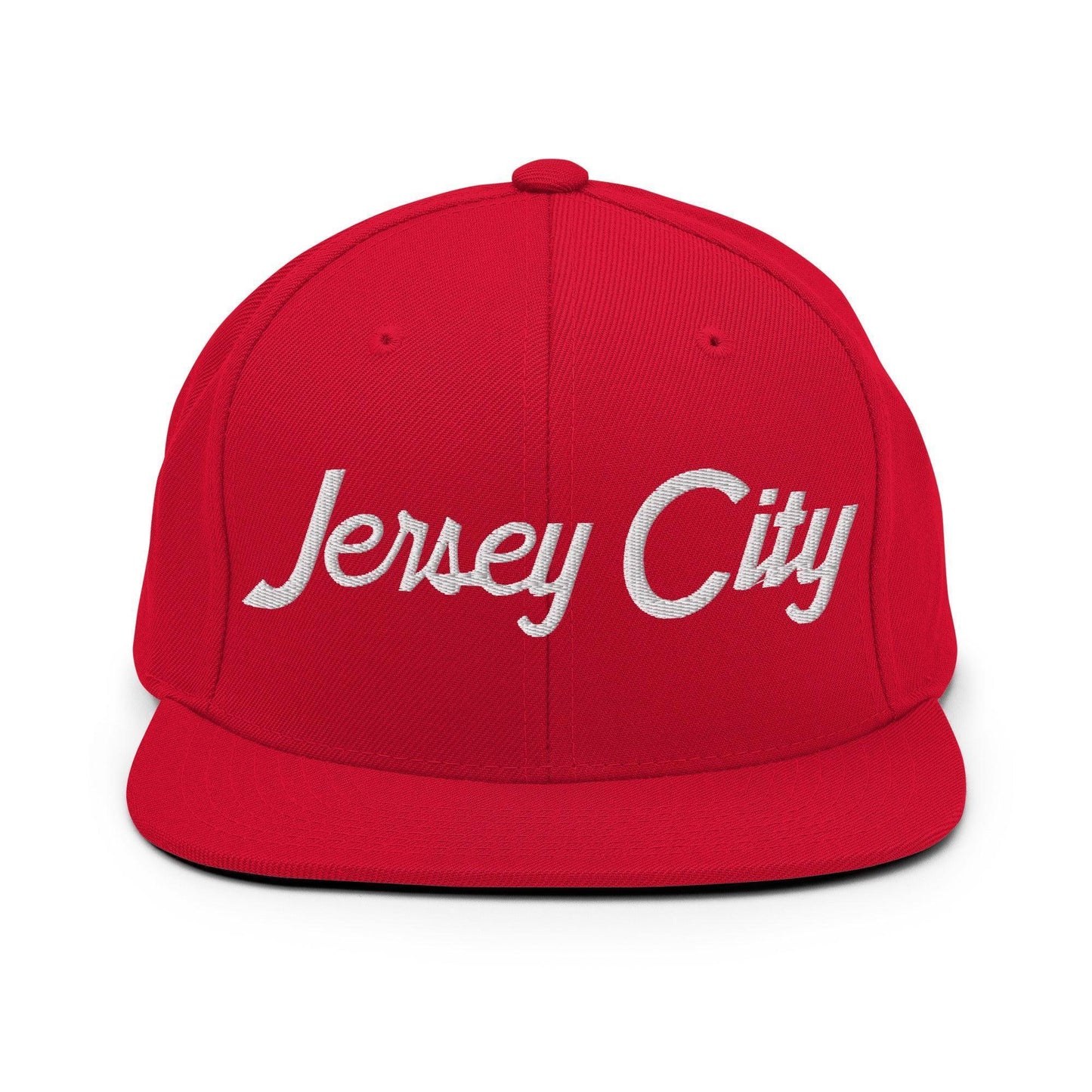 Jersey City Script Snapback Hat Red