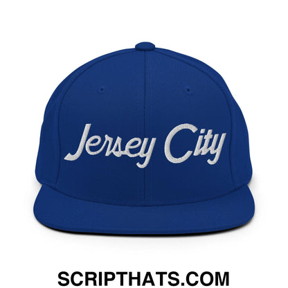 Jersey City Script Snapback Hat Royal Blue