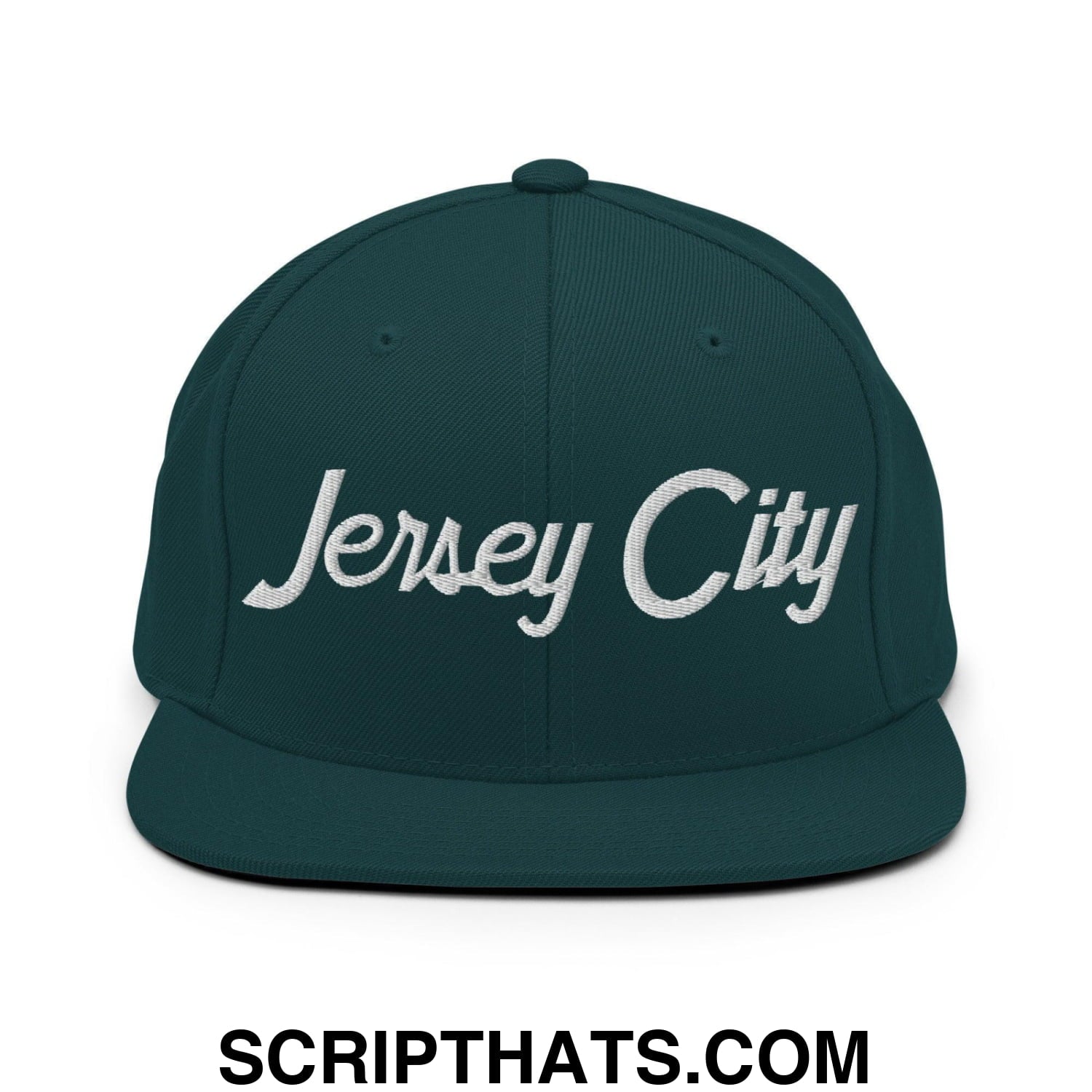 Jersey City Script Snapback Hat Spruce