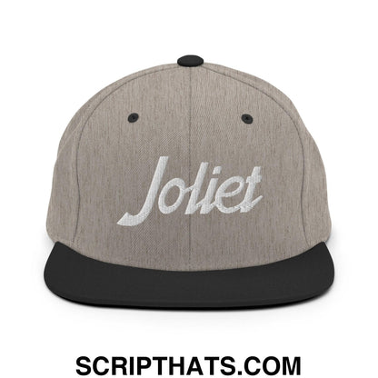 Joliet Script Snapback Hat Heather Black