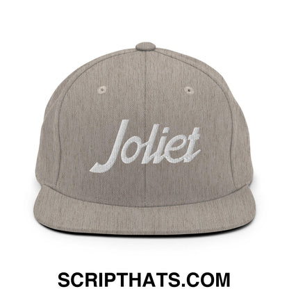 Joliet Script Snapback Hat Heather Grey
