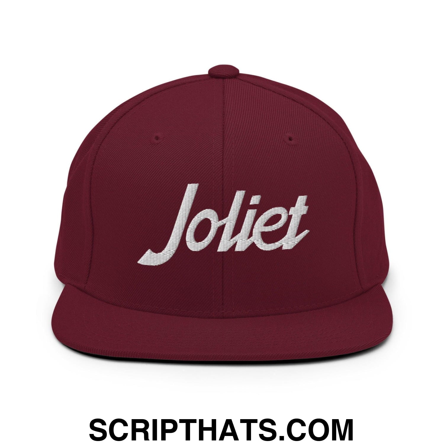 Joliet Script Snapback Hat Maroon