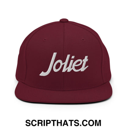 Joliet Script Snapback Hat Maroon