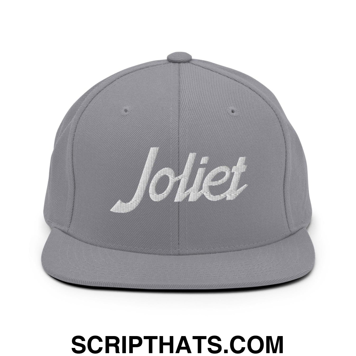 Joliet Script Snapback Hat Silver