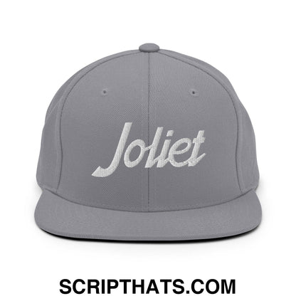 Joliet Script Snapback Hat Silver