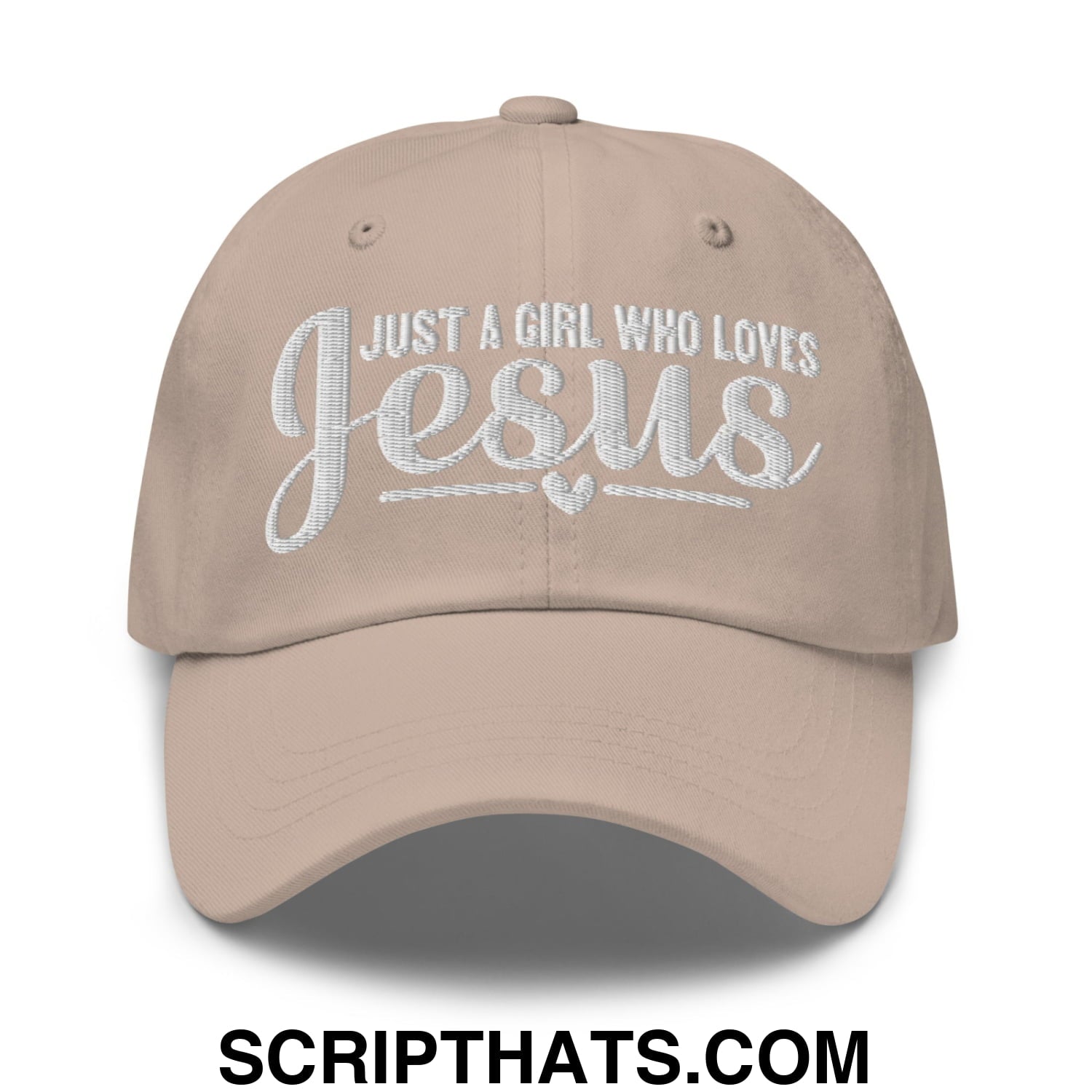 Just a Girl Who Loves Jesus Embroidered Unstructured Dad Hat Stone
