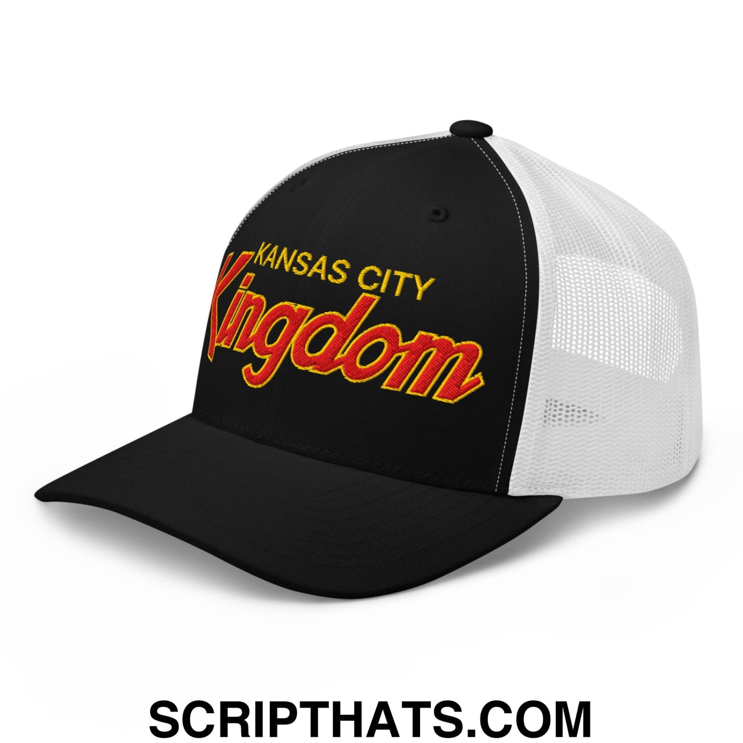 Kansas City Kingdom Embroidered Mesh Trucker Hat Black White