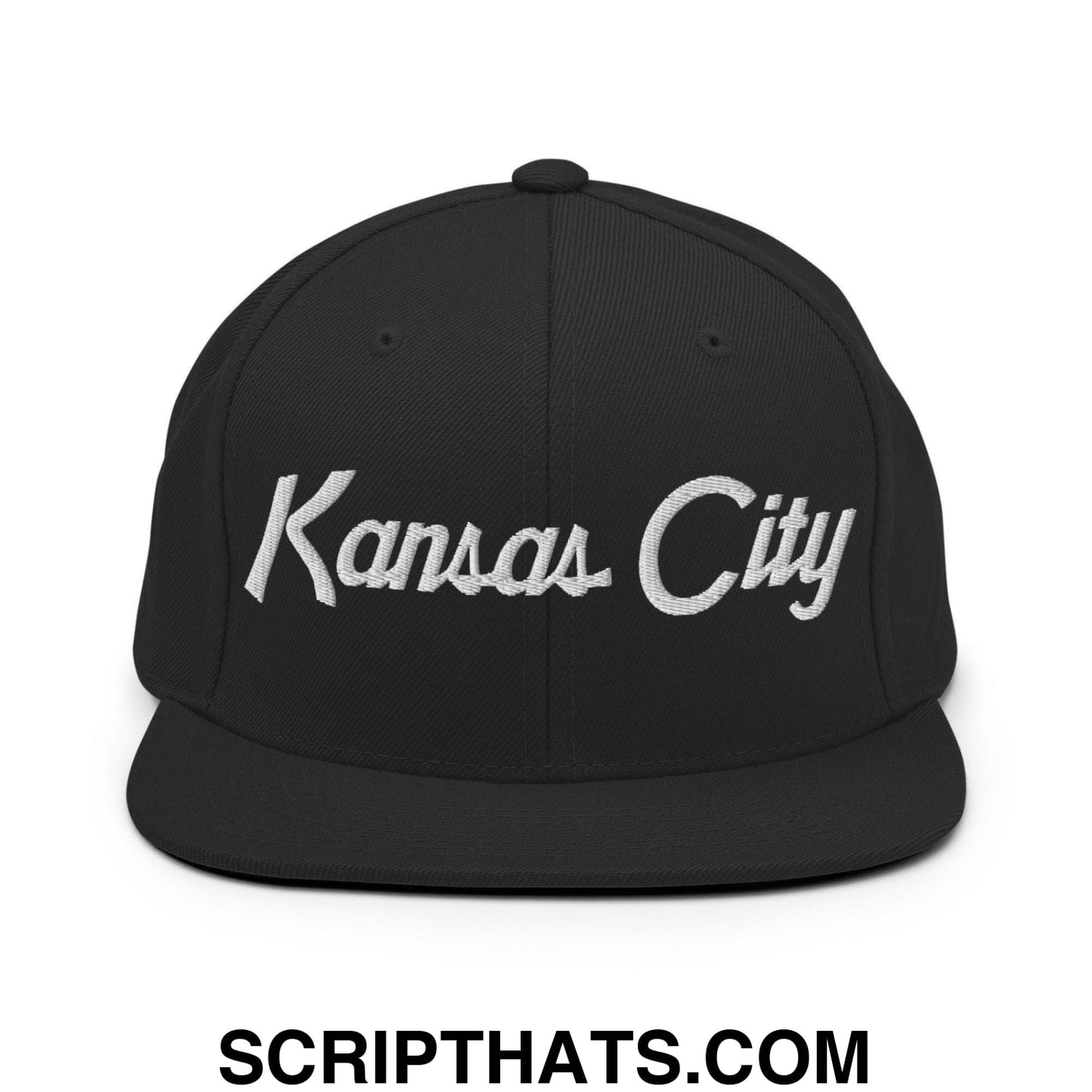 Kansas City Script Snapback Hat Black