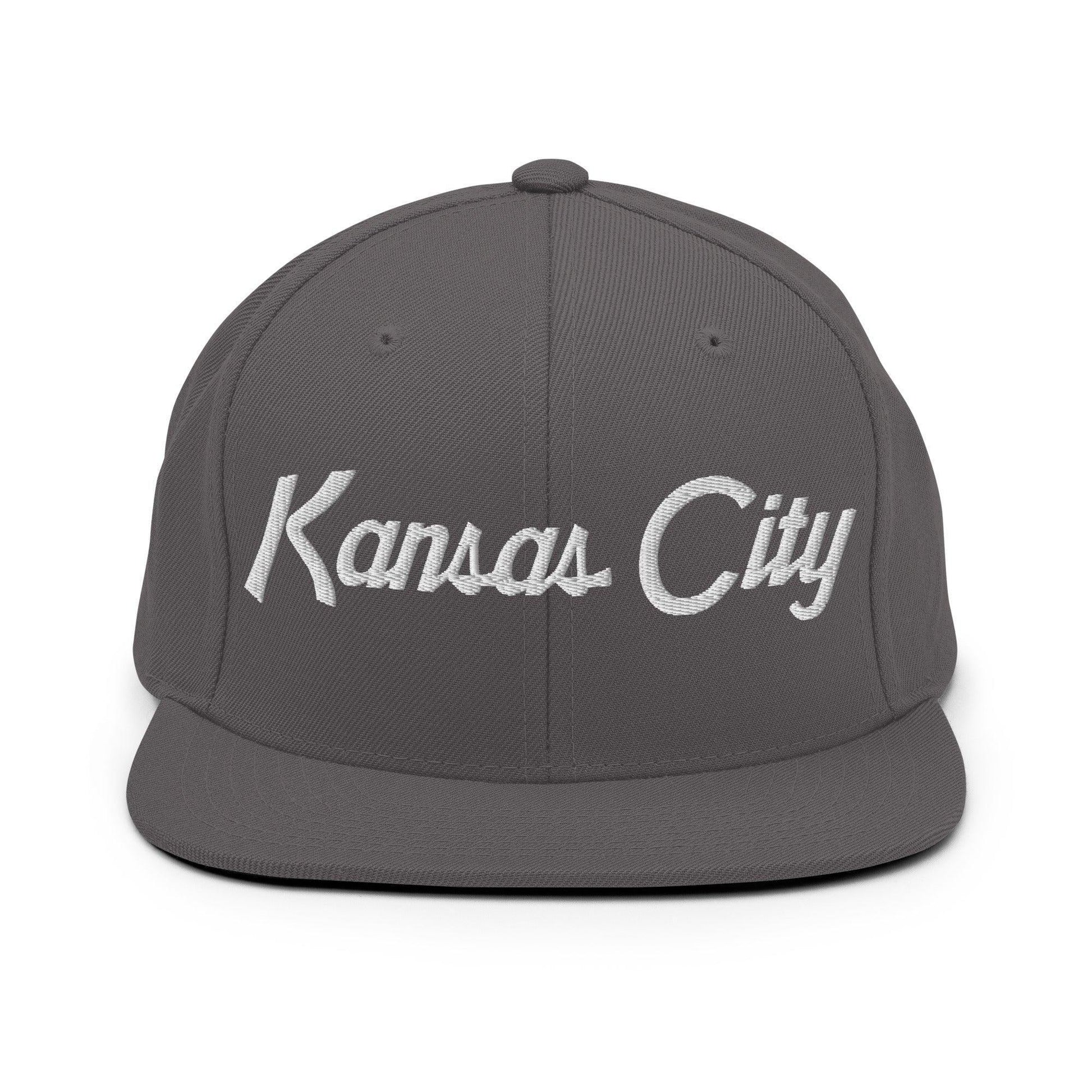 Kansas City Script Snapback Hat Dark Grey