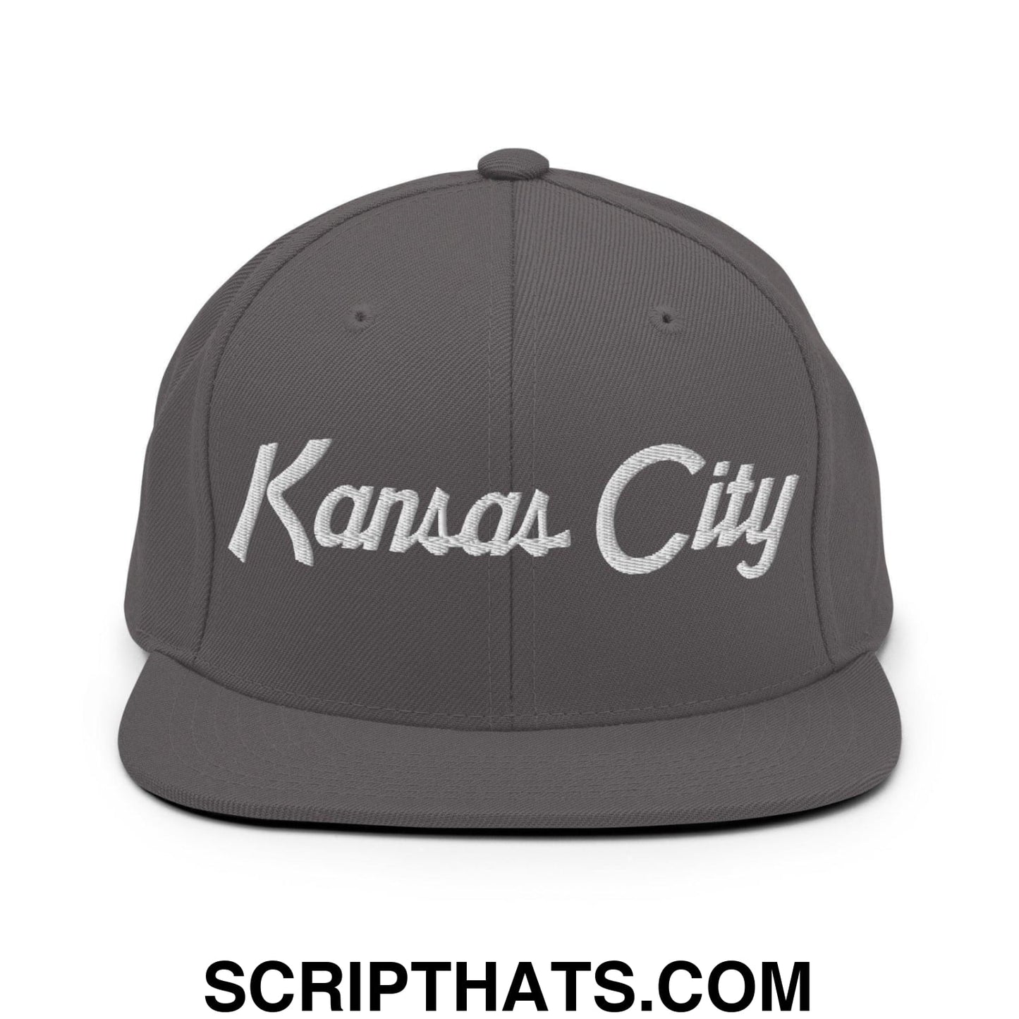 Kansas City Script Snapback Hat Dark Grey