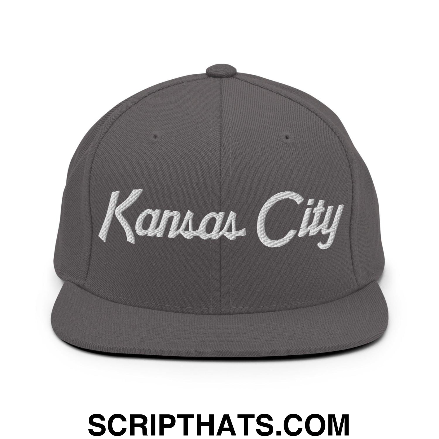 Kansas City Script Snapback Hat Dark Grey