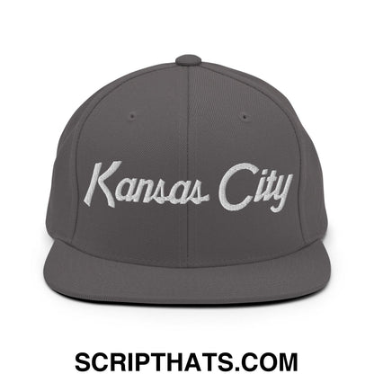 Kansas City Script Snapback Hat Dark Grey