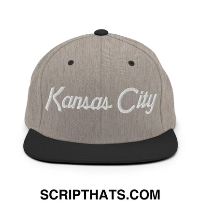 Kansas City Script Snapback Hat Heather Black