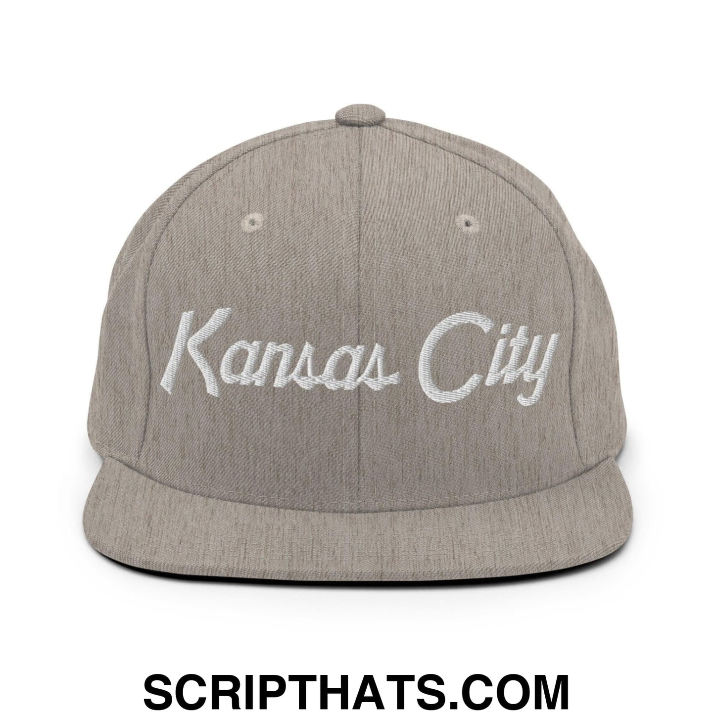 Kansas City Script Snapback Hat Heather Grey